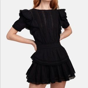 NWOT LOVESHACKFANCY Black Natasha Dress size xs